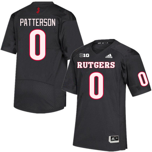 Men #0 Max Patterson Rutgers Scarlet Knights College Football Jerseys Stitched Sale-Black - Click Image to Close